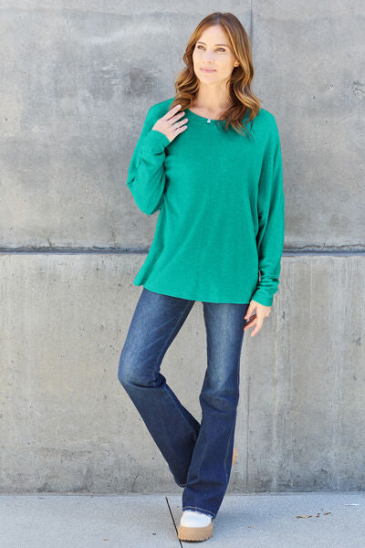 Round Neck Long Sleeve T-Shirt, S-3XL, several color choices