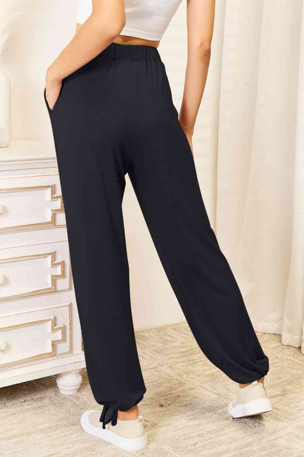 Rayon Drawstring Waist Pants with Pockets, S-3XL, several color choices