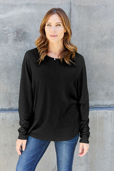 Round Neck Long Sleeve T-Shirt, S-3XL, several color choices