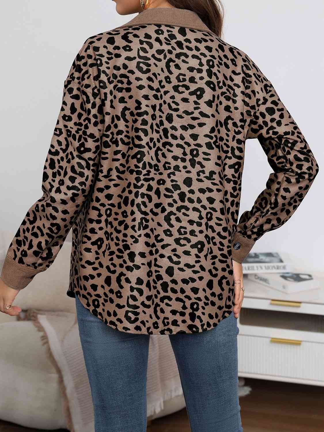 Leopard Buttoned Jacket, S-3XL, several color choices