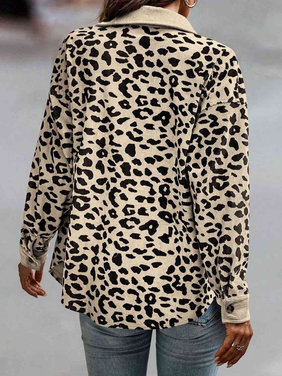 Leopard Buttoned Jacket, S-3XL, several color choices